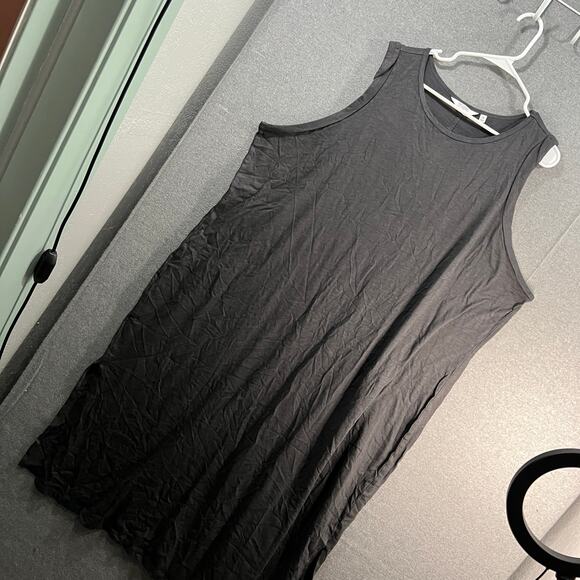 Candace Cameron Bure Sunkissed Regular Midi T-Shirt Dress Washed Black Size 3X - Picture 2 of 14